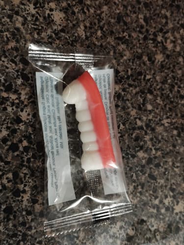 Fake teeth at the Horror challenge