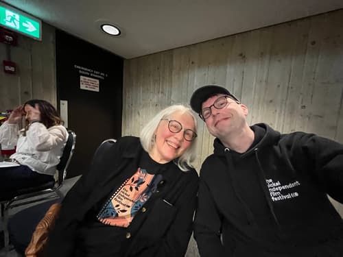 Board member Ane Christensen and Elling Lien at City Hall